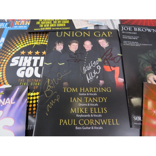 588a - Selection of concert programs signed by popular 1960s singers and groups, see pics.