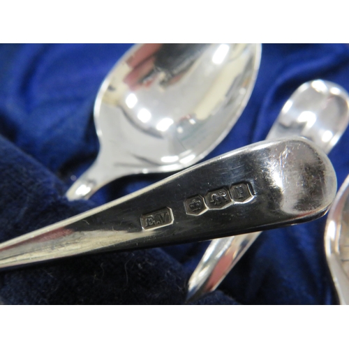 701a - Set of 6 Sheffield sterling silver coffee spoons in original case.