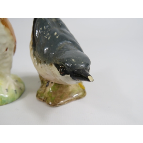 10 - 4 Beswick bird figurines, slight chip to the beak on Nuthatch.