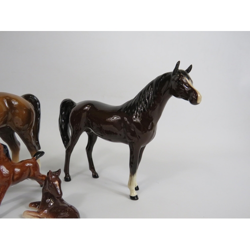 22 - Selection of horse figurines including Beswick and West German.