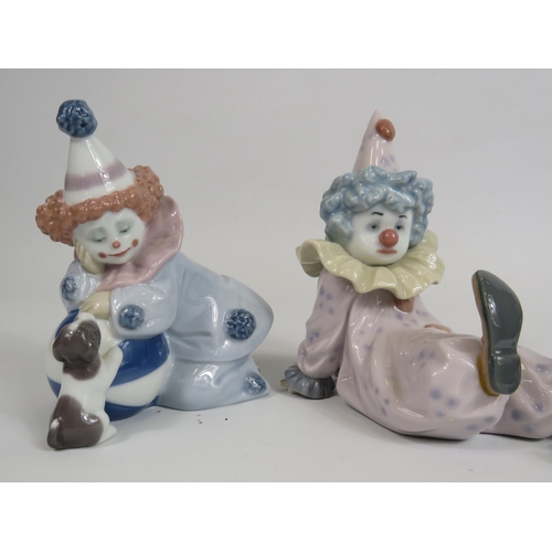 38 - 3 Small Lladro clown figurines, the tallest measures 13.5cm tall with boxes. (one does appear to hav... 