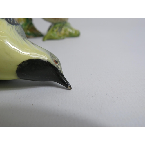 4 - 4 Beswick bird figurines, slight chip to underside of beak on wagtail.