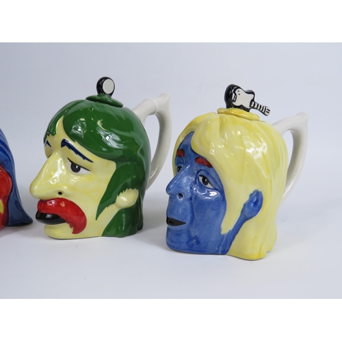 44 - Set of 4 Lorna Bailey Andy Warhol themed psychedelicset of Beatles colourway teapots.