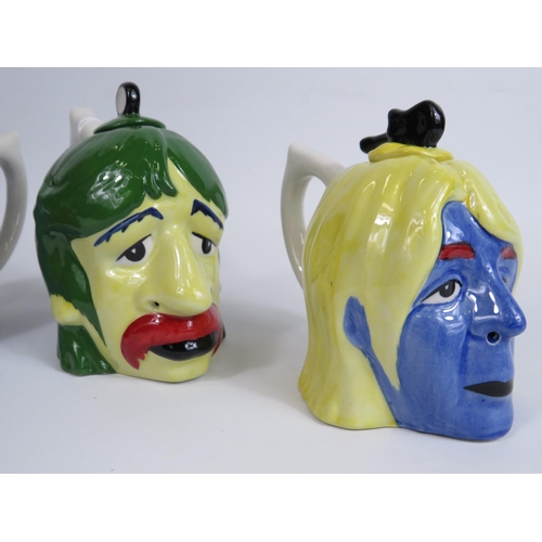 44 - Set of 4 Lorna Bailey Andy Warhol themed psychedelicset of Beatles colourway teapots.