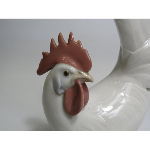 5 - Vintage Lladro Rooster figurine, 18.5cm tall. Very minor chip to tail see photos.