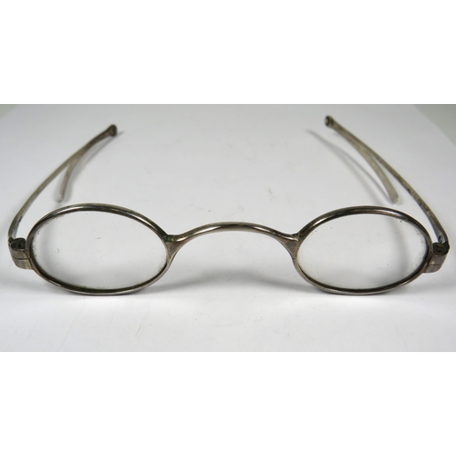 308 - Pair of Vintage Sterling Silver Reading glasses with extending sides. Good glass, could be used toda... 