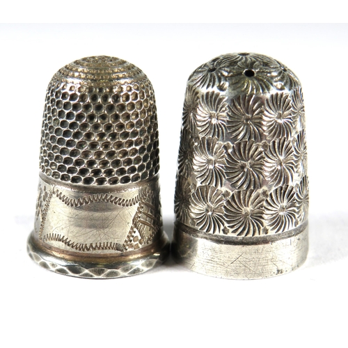 318 - Two Hallmarked Chester hallmarked  Charles Horner Thimbles approx 1913. see photos.