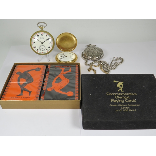 350 - 18 Jewel Sekonda Railway Pocket Watch in running order, a Evrite 17 Jewel Pocket watch in running or... 