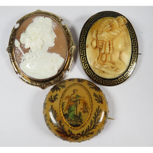 386 - Trio of Very old Costume brooches. See photos.