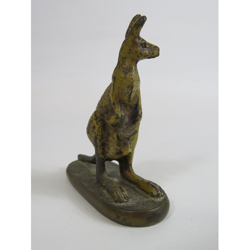 102 - Small Cold painted bronze Kangaroo, 9cm tall.