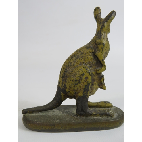 102 - Small Cold painted bronze Kangaroo, 9cm tall.