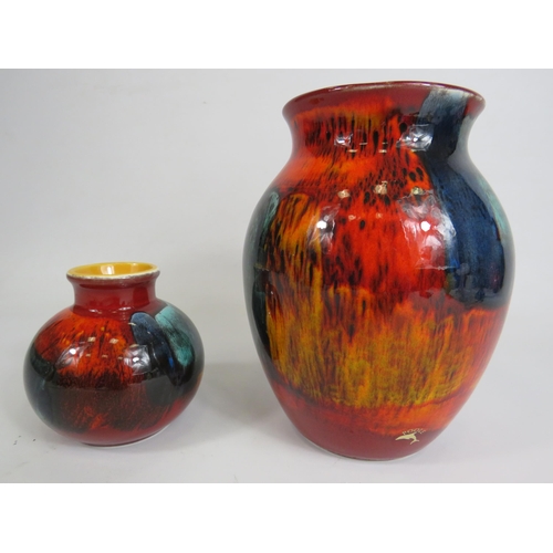 111 - 2 Poole pottery Gemstones vases, the tallest stands 20.5cm smaller 10.5cm.