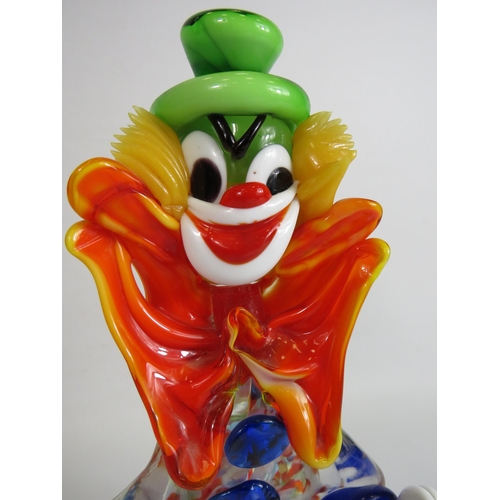 129 - Large Murano art glass clown, 31cm tall.