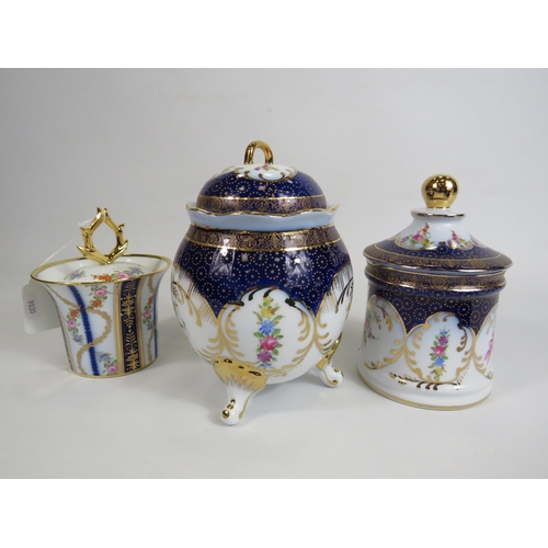 80 - Three Roselle OCC & co Staffordshire ceramic lidded pots, the tallest measures 19cm.