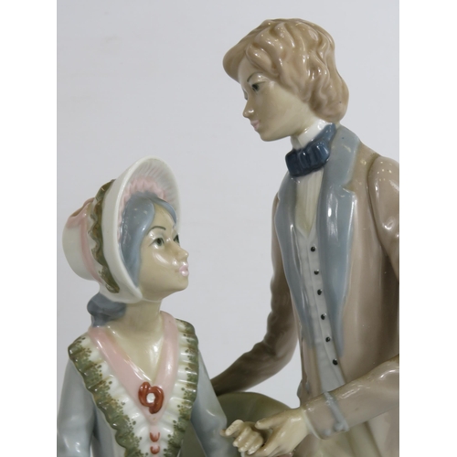 84 - Large Cascades porcelain figurine of a Gentleman and a lady, 38cm tall.