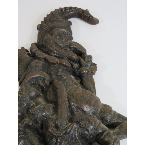 90 - Cast Iron Jester door stop, 30cm tall & 16cm wide.