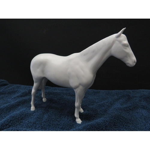 98 - Rare Beswick matt white horse, repair to two legs see pics.