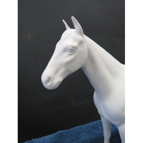 98 - Rare Beswick matt white horse, repair to two legs see pics.