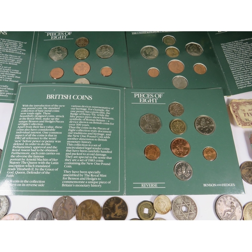 406 - Six Benson & Hedges UK Coin Presentation packs together with interesting UK and Overseas coins from ... 