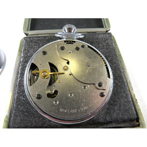 413 - Rare Festival of Britain 1951, Ingersoll Chrome cased pocket watch in working order with original Ca... 