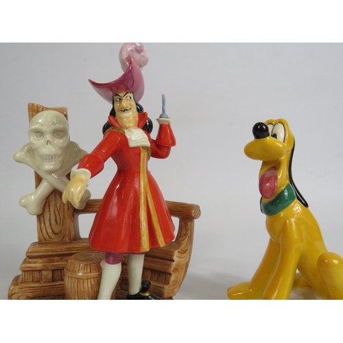 145 - Disney Showcase Captain Hook and a Royal Doulton Pluto figurine (Captain Hook has had a repair to ha... 