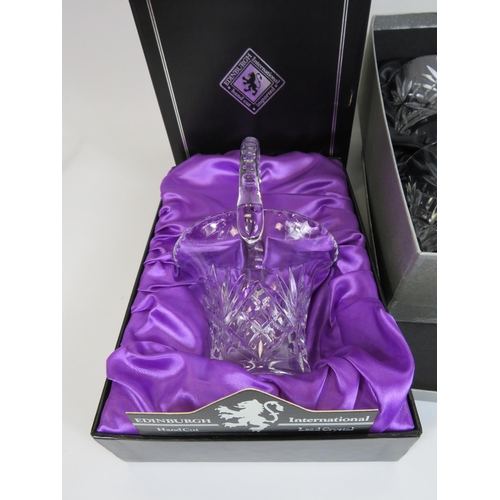 152 - Vernoa crystal decanter and glass set plus a Edinburgh crystal basket both boxed.