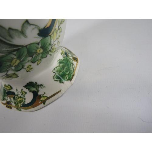 159 - 3 Pieces of Masons Ironstone in the Green chartruese pattern (chip to the base of lidded jar)