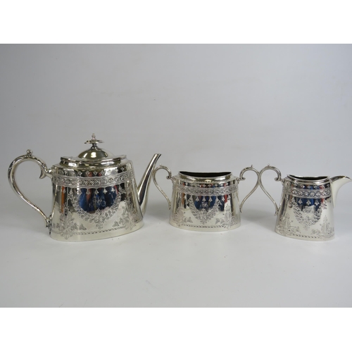 165 - Vintage Walker and Hall silverplated teaset. Mongram to one side AH. Plus Four Wedgwood Country Days... 