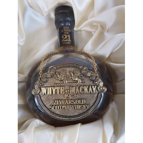 192 - Rare bottle of Whyte and Mackay 21 year old scotch whiskey with certificate and box.