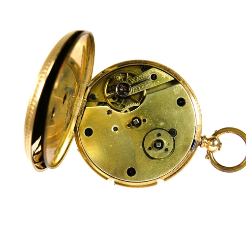 431 - 14ct Yellow Gold Bodied Pocket watch with Gold tone back and front. Comes with two keys, intermitten... 