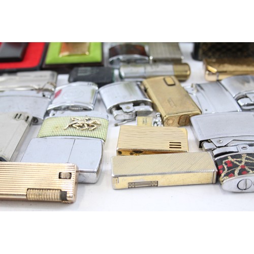 536 - Job Lot Lighters Inc Vintage Desk Colibri Rowenta Tommy Zippo Mini Etc x 50      700073