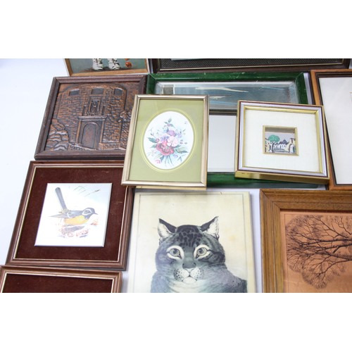 565 - Picture Frames / Art / Prints Job Lot Inc Teddy Playing Cricket - Red Arrows Etc      561311