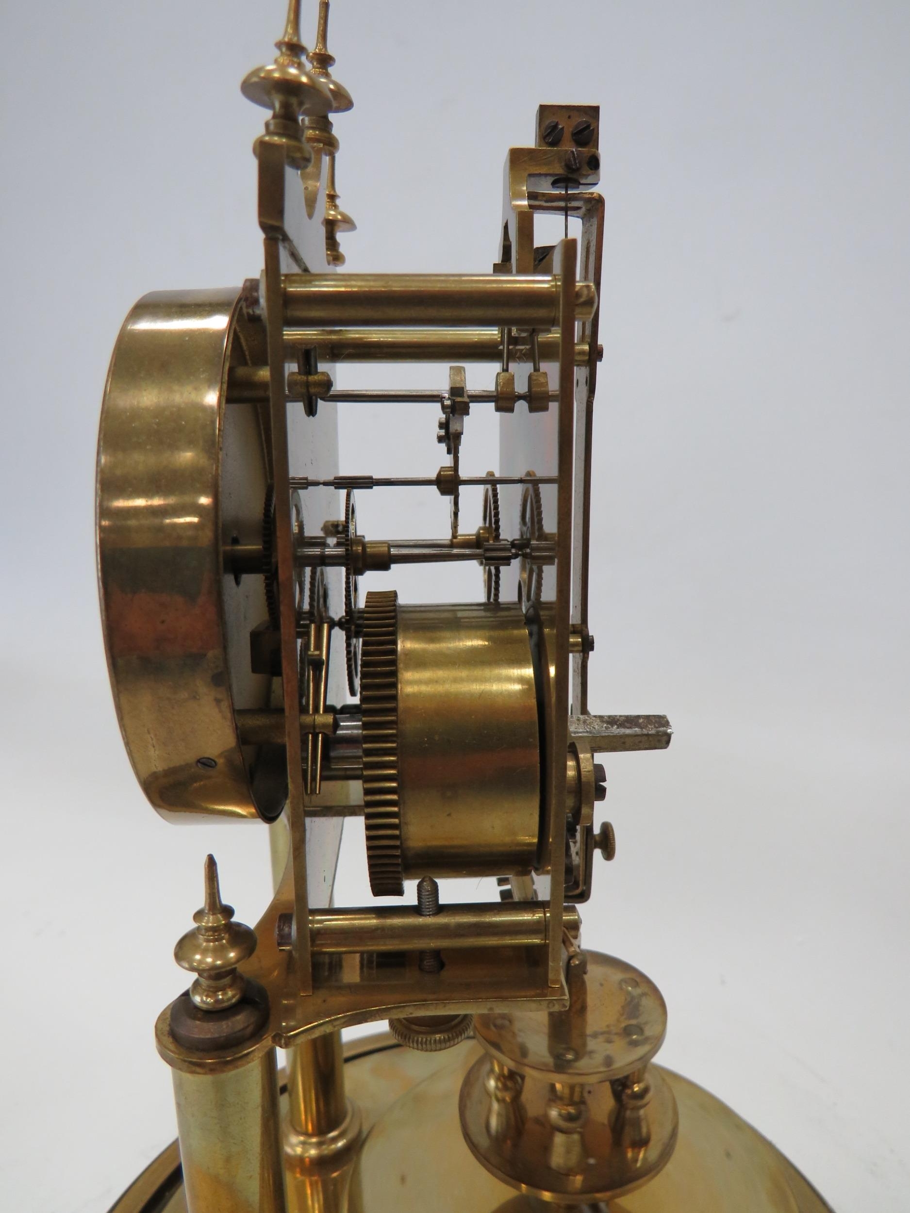 Gustav Becker Brass based Anniversary Clock under a Glass dome. Running ...