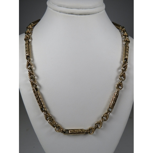 466 - Attractive 9ct Yellow Gold Neck chain in the rare Gypsy Link pattern which measures 20 inches long. ... 