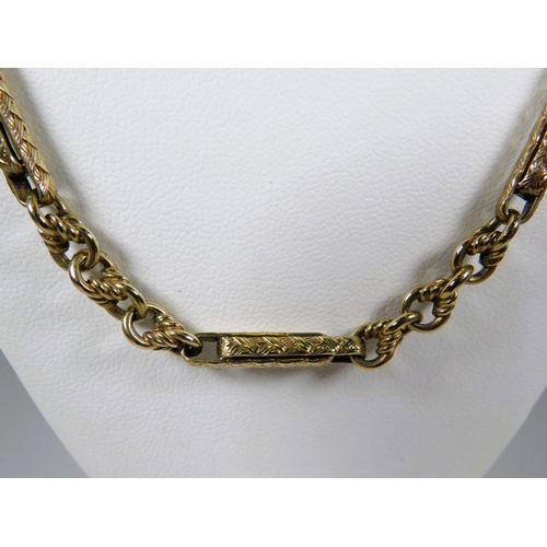 466 - Attractive 9ct Yellow Gold Neck chain in the rare Gypsy Link pattern which measures 20 inches long. ... 