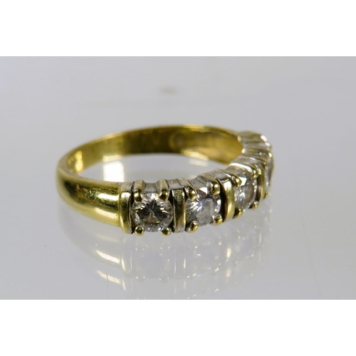 495 - 9ct Yellow Gold Half Eternity ring set with Five Diamonds which amount to approx 0.50pts.   Finger s... 