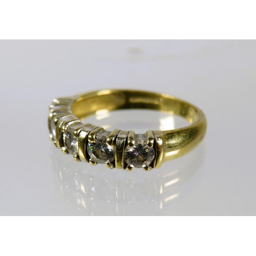 495 - 9ct Yellow Gold Half Eternity ring set with Five Diamonds which amount to approx 0.50pts.   Finger s... 