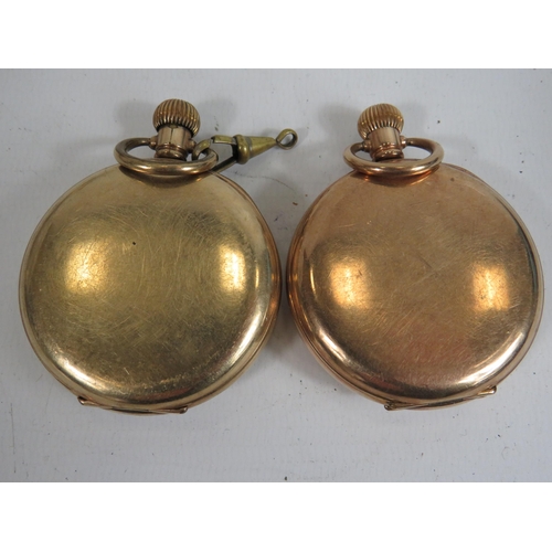 513 - Gents Vintage Rolled Gold Pocket Watches Hand-wind Inc. Half Hunter Etc. x 2      406364