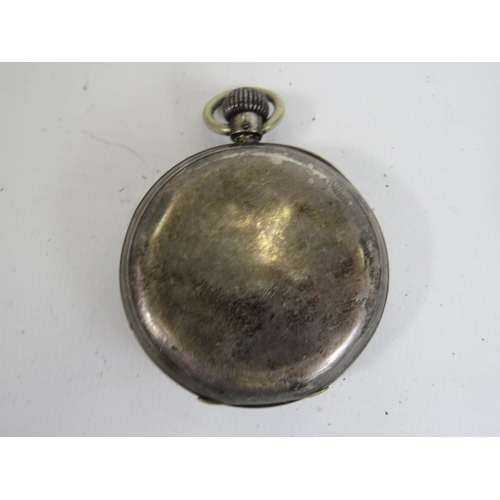 521 - .935 Silver Gents Vintage Open Face Pocket Watch Hand-wind WORKING      406375