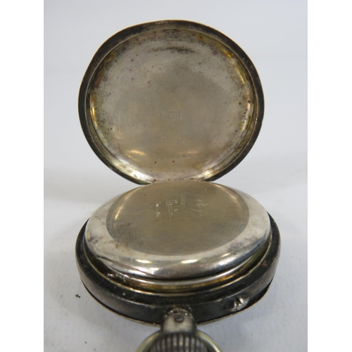 521 - .935 Silver Gents Vintage Open Face Pocket Watch Hand-wind WORKING      406375