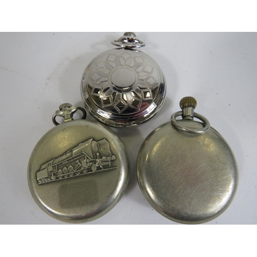 522 - Gents Vintage Pocket Watches Hand-wind WORKING Inc. Ingersoll Etc. x 3      406348