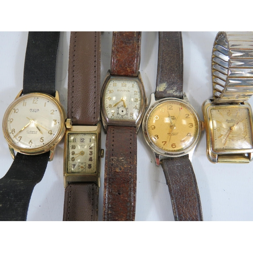 523 - Gents Vintage Gold Tone Wristwatches Hand-wind Inc. BULOVA Etc. x 5      2114764