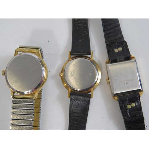 529 - Gents Vintage Gold Tone Wristwatches Hand-wind WORKING Inc. Rotary Etc. x 3      406369