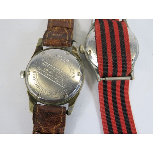 508 - Gents Vintage Military Style Wristwatches Hand-wind WORKING Inc. Rotary Etc. x 2      406370