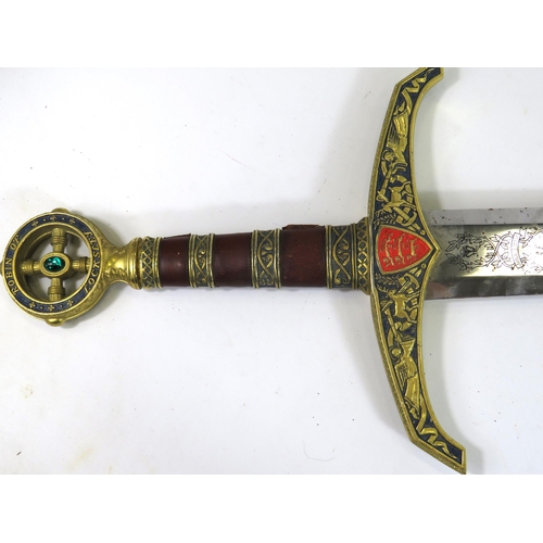 974 - Very Large Film Replica of the Robin Hood Sword made from Stainless steel by United Cutlery. Jewel s... 