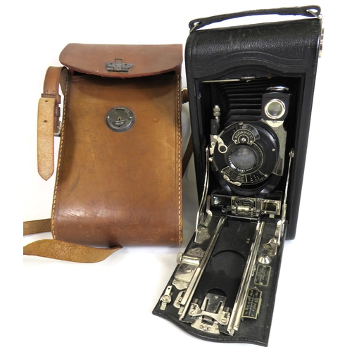 975 - Vintage Autographic Kodak Special Camera with original Brown Leather case.  See photos.