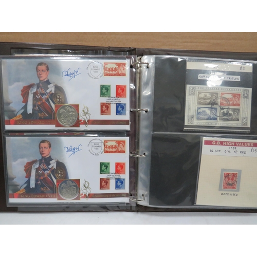 1556 - Full and well Presented Album of UK FDC's GB High Values, Coin & Stamp Sets. Victorian Stamps. See m... 