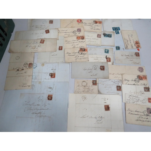 1565 - Very Interesting Victorian Letters & Documents with Victorian stamps affixed such as Twopenny Blues,... 