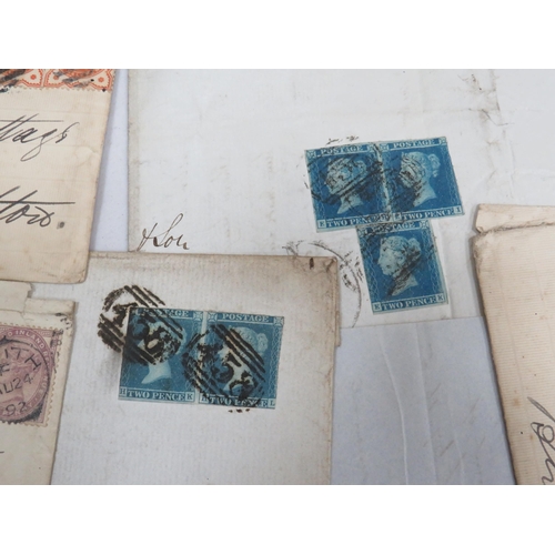 1565 - Very Interesting Victorian Letters & Documents with Victorian stamps affixed such as Twopenny Blues,... 