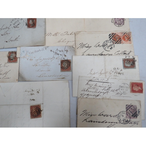 1565 - Very Interesting Victorian Letters & Documents with Victorian stamps affixed such as Twopenny Blues,... 